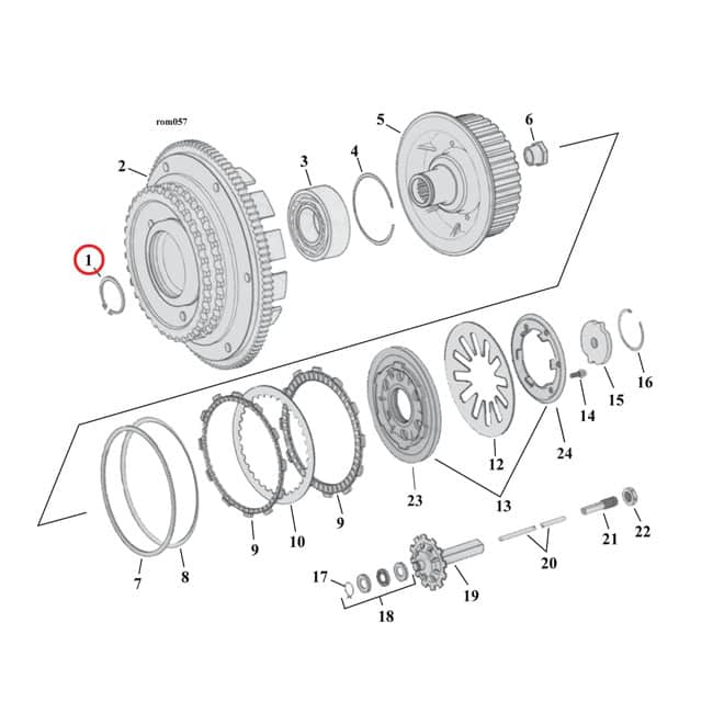 Anello di ritenuta cuscinetto frizione